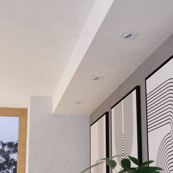 Richtbare led spot Saliceto vierkant - 6w - 2700K wit