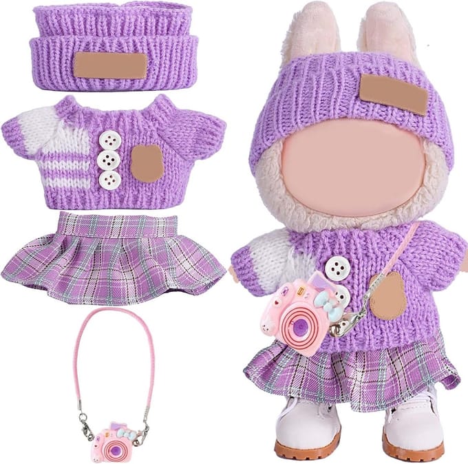 Luxe Poppenkleding Set 17 cm - Jurkjes in Paars en Roze