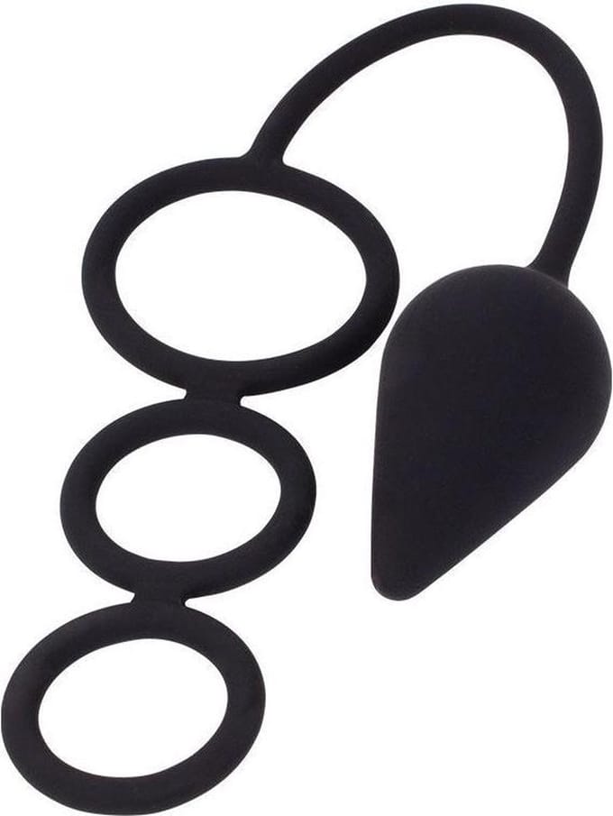 Buttplug met penisringen "The Prison"