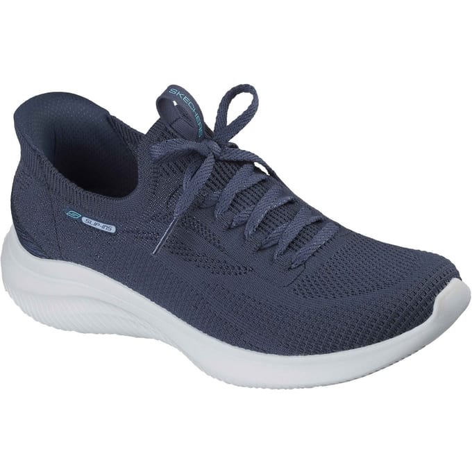 Skechers Ultra Flex 4.0 Textiel Dames Marineblauwe Standaard Sneakers