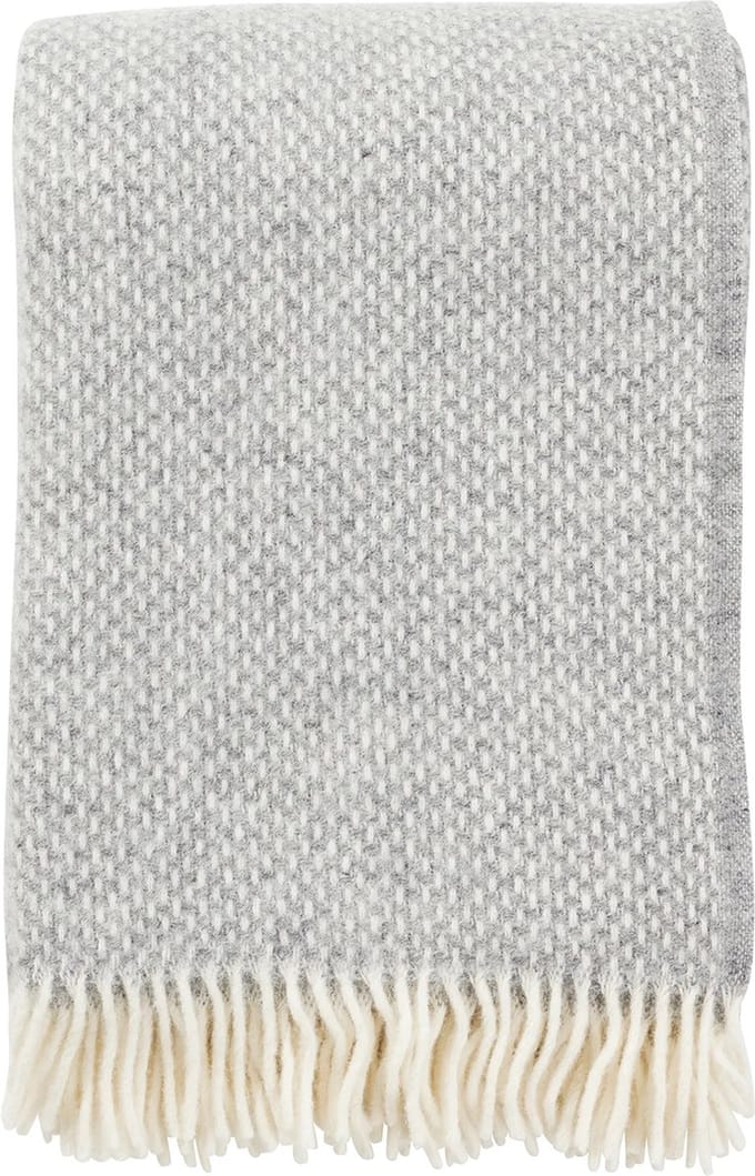 Klippan  - Plaid - Deken - Preppy - Grey - Grijs - 100% wol