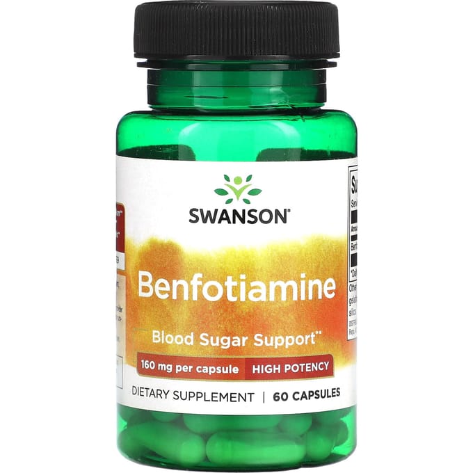 Benfotiamine, hoge dosering, 160 mg, 60 capsules