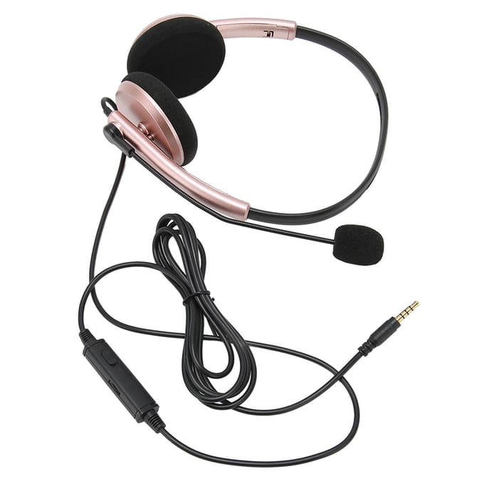 Callcenter Headset Multifunctioneel Stijlvol Geluidsonderdrukkend HD Gesprek Gehoorbescherming Telefoon rosé gouden kleur