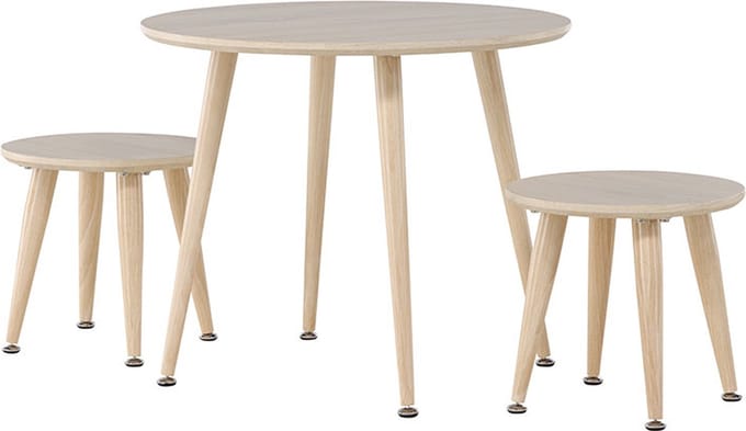 Kids eethoek voor kinderen 1 tafel, 2 krukjes whitewash.