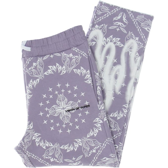 Lichtgewicht trainingsbroek heren bandana print broek lila