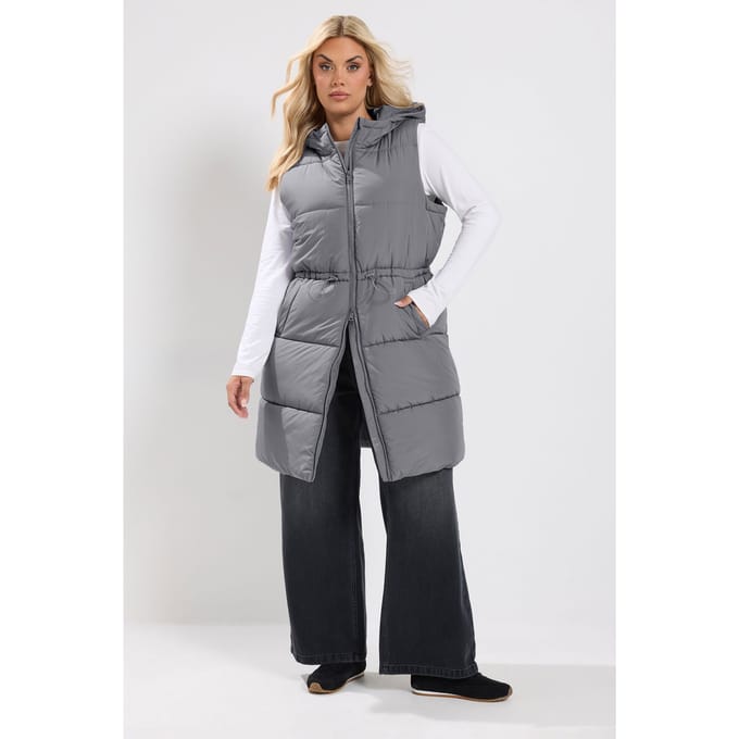 Yours Grijs Gewatteerd Gilet Size 42