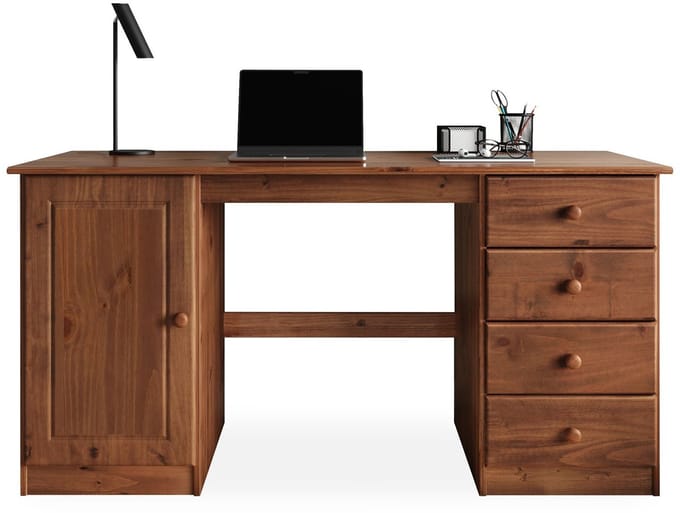 MANAGER-bureau met 4 lades - kastanje-afwerking