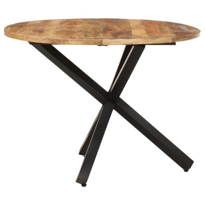 vidaXL - Eettafel - rond - 100x100x75 - cm - ruw - mangohout