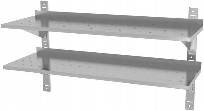 Dubbele Wandplank RVS Polgast POL-384 - Verstelbaar
