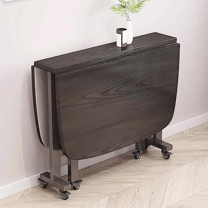 Opvouwbare Eettafel - Houten Klaptafel - Ruimtebesparend Wonen - Drie vouwmethoden - 100x60cm - Zwart