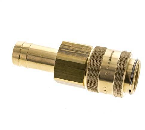 Messing DN 19 Luchtkoppeling Snelkoppeling 25 mm Slangpilaar Double Shut-Off