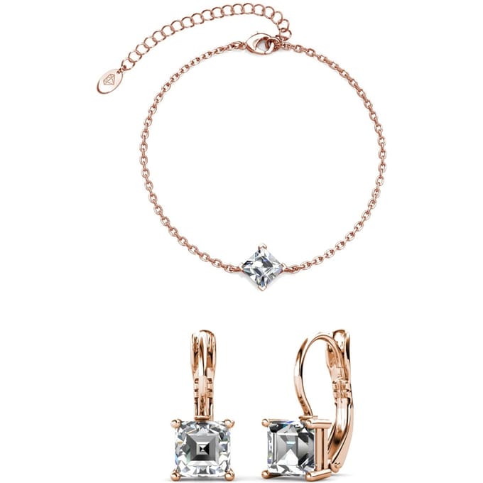 Calle Square Sets - Roségoud en kristal