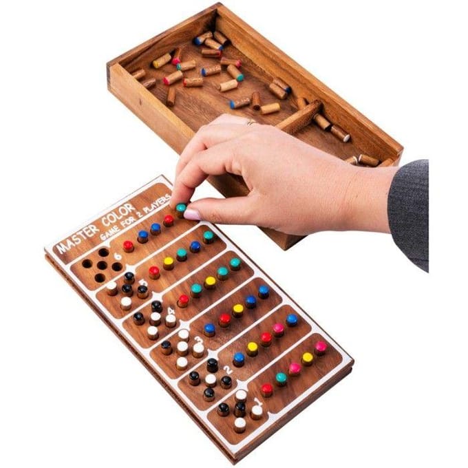 Master Color en Bois - Jeu de Déduction 2 Joueurs - Jeu de Réflexion et Stratégie - Code Couleur - Jeu de Société Dès 8 Ans pur