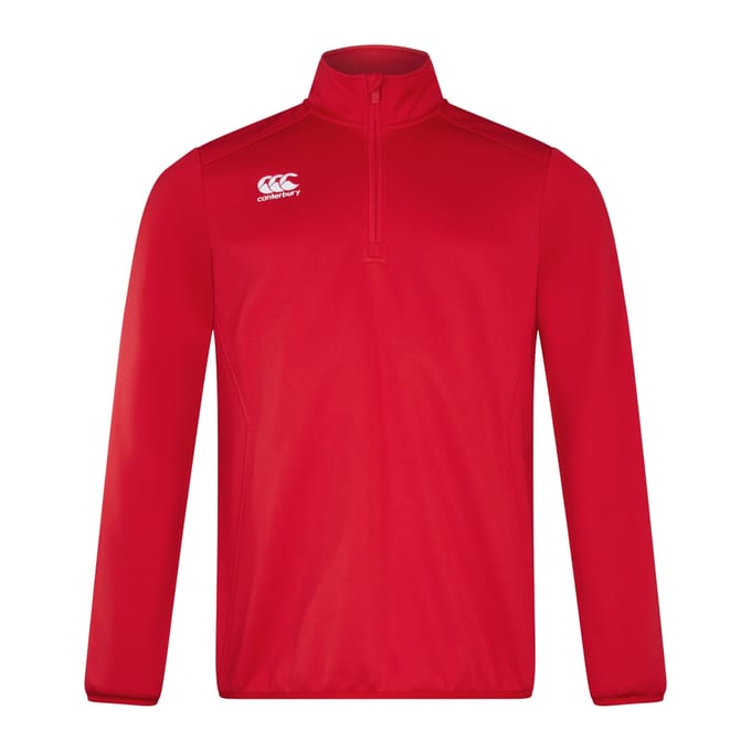 Canterbury Heren Kwart Rits Trainingsmiddelager (Vlag Rood)