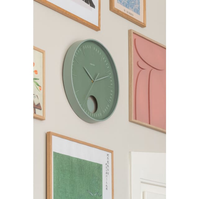 Karlsson Wandklok Grato Pendulum - Jungle groen - Ø40.6cm - Wandklok Modern