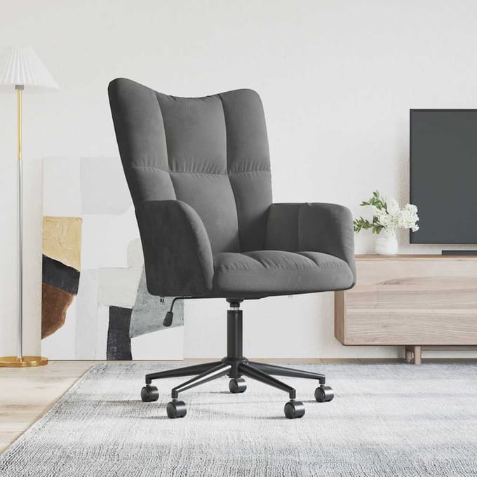 vidaXL Relaxstoel fluweel donkergrijs