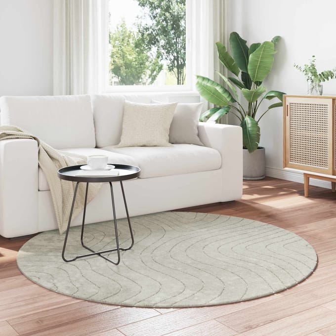 vidaXL - Binnen- - en - buitenkleed - PALMERAS - Groen - Ø - 120 - CM - Polyester