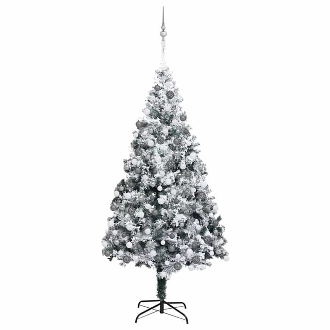 vidaXL Kunstkerstboom Wit 180 cm PVC en Staal en Kunststof