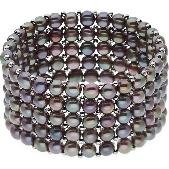 Armband 5 Rijen Echte Zoetwaterparels 4 mm