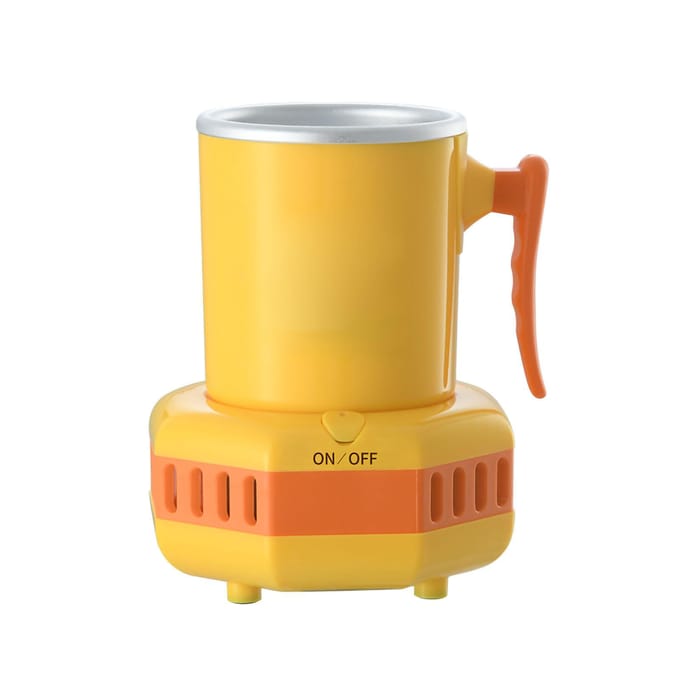 Snelle Koelbeker Draagbaar Geel Eend Patroon Antislip Handvat Desktop Mini Drankkoeler voor Cooling Cup with Adapter and Base yellow