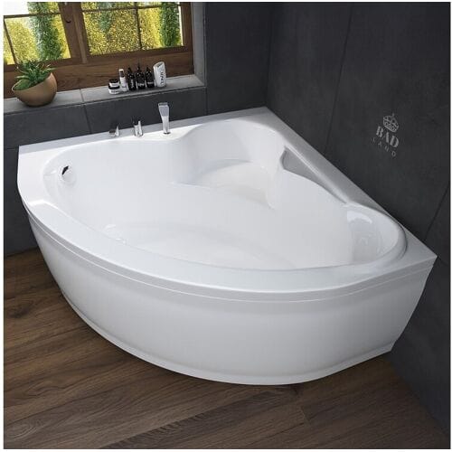 Hoekbad STANDARD 120x120 met acrylrand   Afvoer &amp; poten GRATIS!
