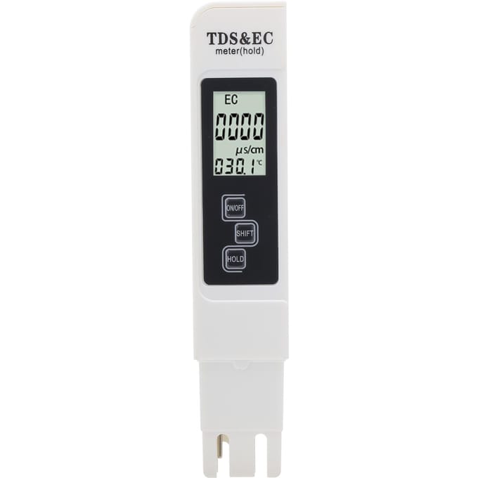 3?In?1 Waterkwaliteitstester Draagbare TDS EC Temperatuurmeter met HD LED-displayWit