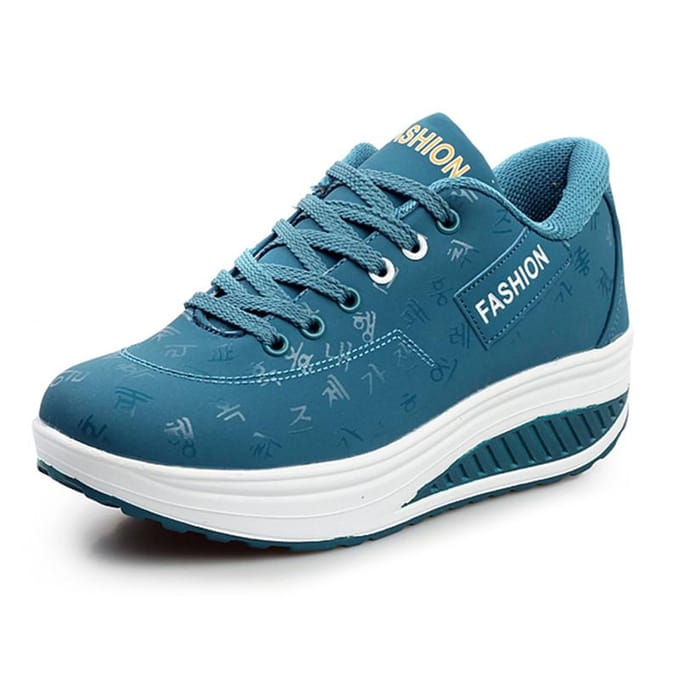 Chaussures de sport avec plateforme pour femmes 39 bleu