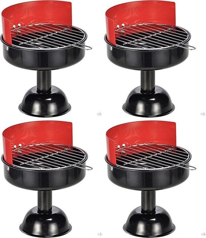 haushalt 16053 - 4 x design asbak in grill vorm