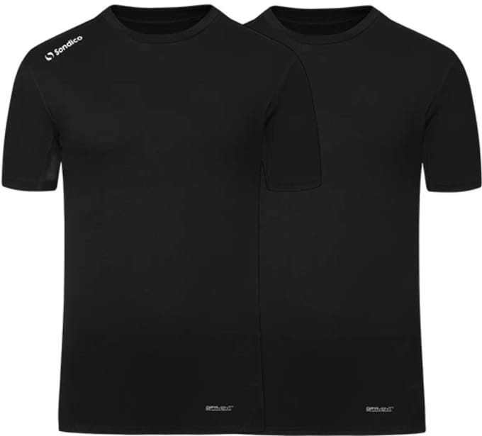 2-Pack Sondico compressie korte mouw sportshirt - heren - Black - maat M