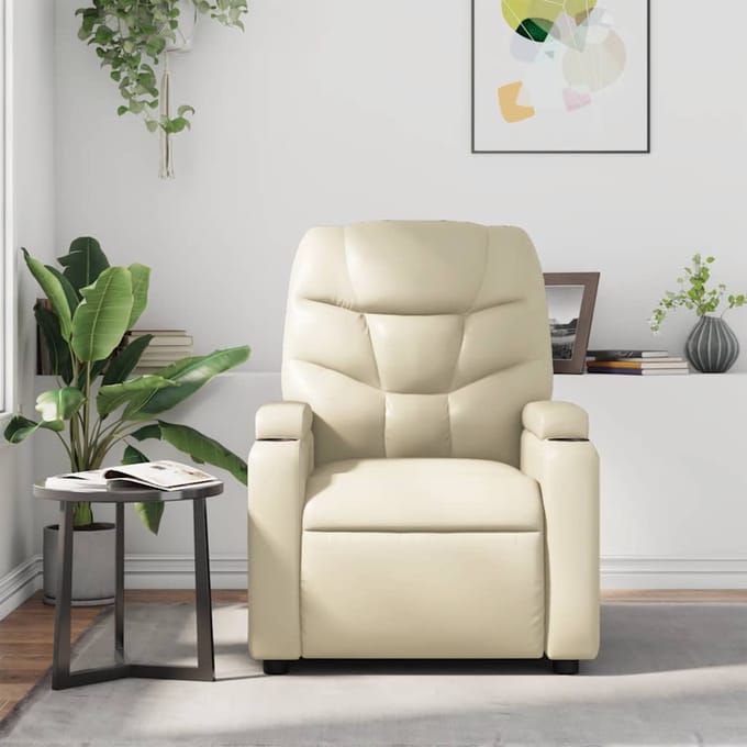 vidaXL - Massagestoel - verstelbaar - kunstleer - crème