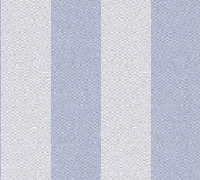 STREPEN BEHANG | Linnenstructuur - Paars/blauw Off-White - A.S. Création Pure Elegance