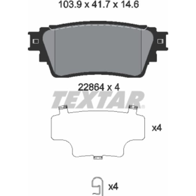 Remblokset TEXTAR 2286401, achter