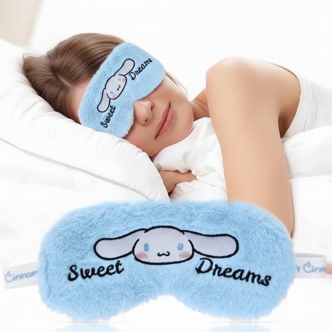 Cinnamonroll Slaapmasker - Oogmasker - 100% Verduisterend - Verstelbaar - Blauw