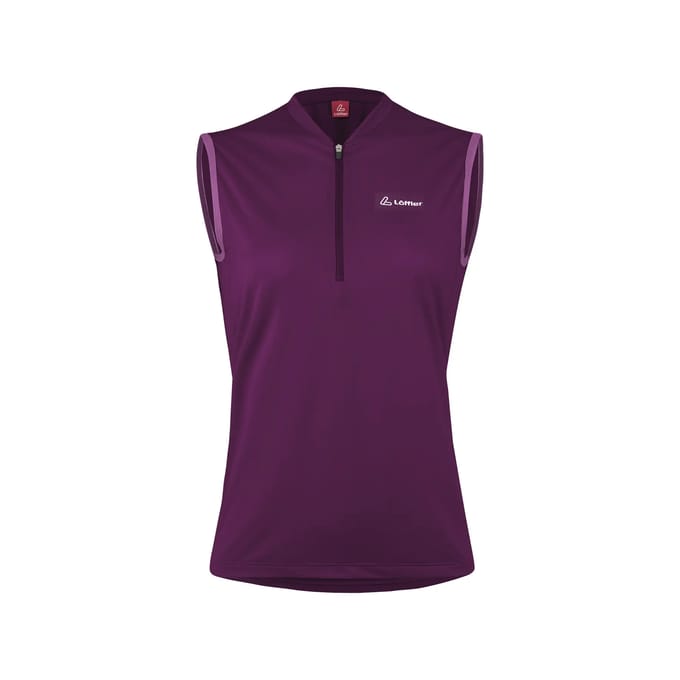 Loeffler Half Zip Plain Mouwloos Fietstrui Paars 44 Vrouw