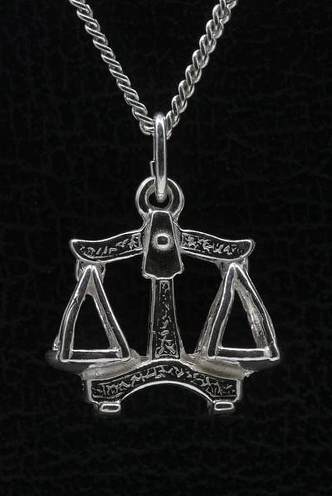 Zilveren Sterrenbeeld Weegschaal ketting hanger - groot