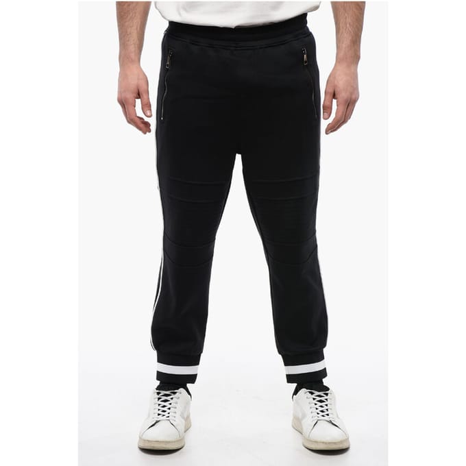 Low Rise MODERNIST joggingbroek met bikerdetail in zwart