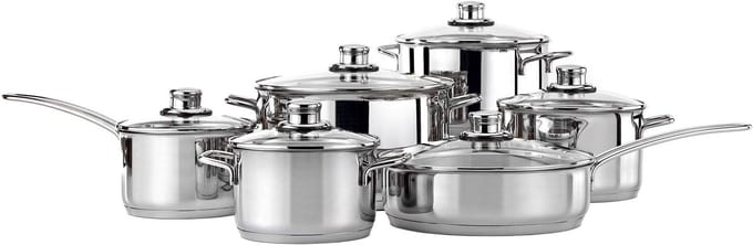 Nois CARSO Serie - RVS Pannenset - 12 delig - Inclusief deksel