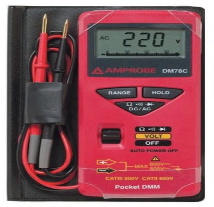 Digitale Zakmultimeter met Beschermhoes - Multimeter voor AC/DC Spanning en Continuïteitstest