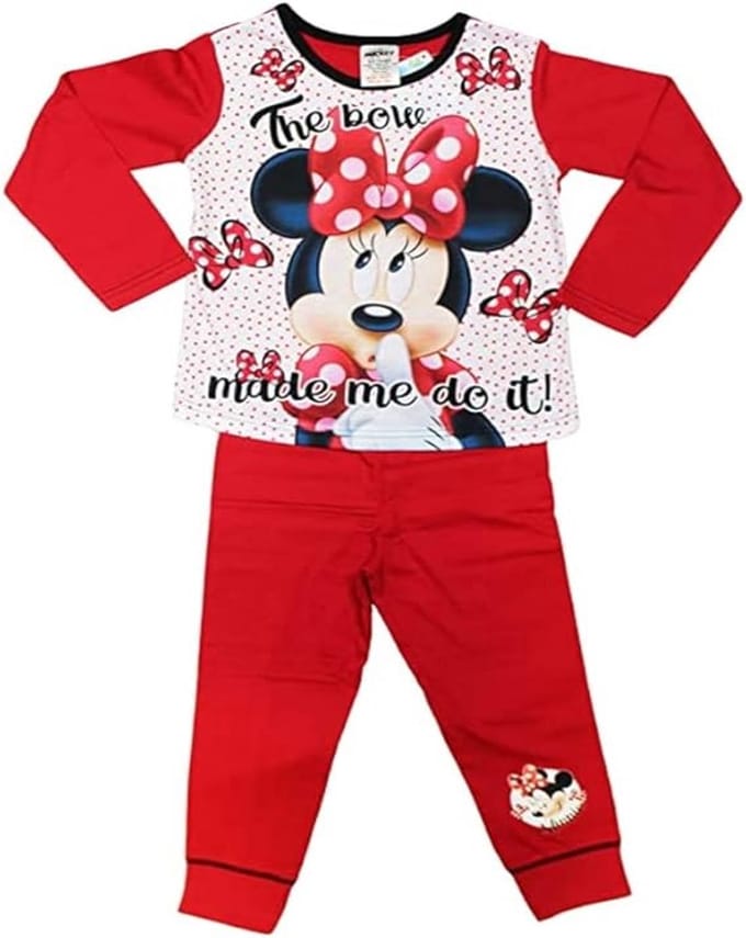 Disney Minnie Mouse - Pyjama - Rood met wit - Kinderpyjama - maat 104/110