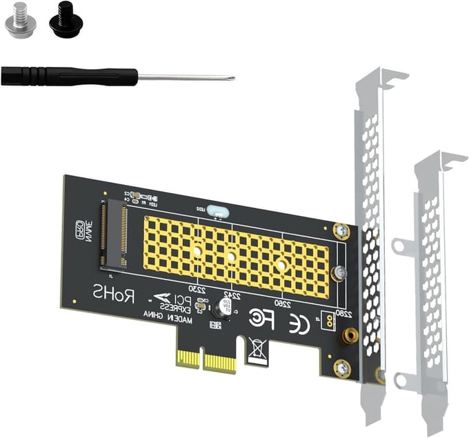 Dailygoods - M.2 NVMe naar PCIe X1 Adapter met Schroevendraaier