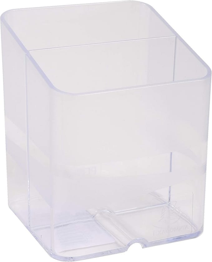 Box met 10 Pennenhouders PEN-CUBE OFFICE - 2 Compartimenten - Afmetingen: 7,3x7,3x9,5 cm - Kleur Crystal