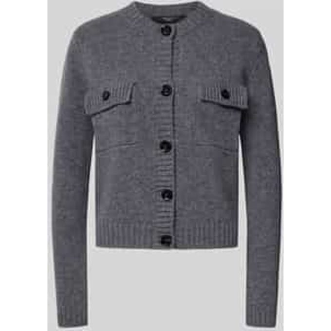 Regular fit gebreid jack van zuivere scheerwol, model 'SFABRI'