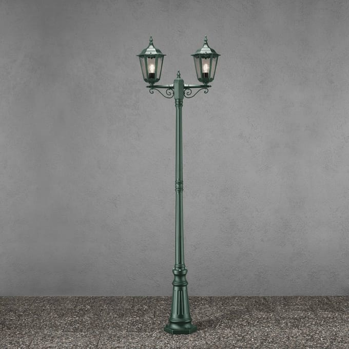 Konstsmide Mastlamp Firenze, 2-lamps, groen