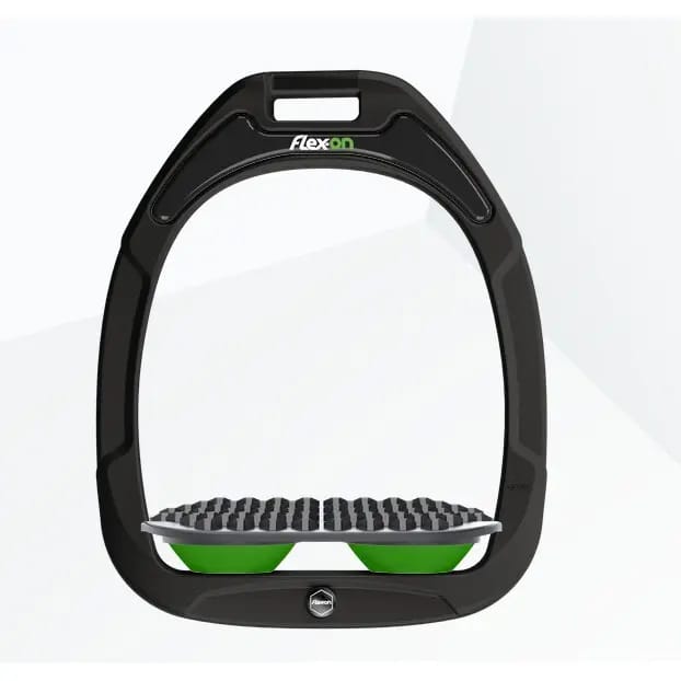 Endurance stijgbeugels Zwart/Grijs/Groen Flex-On Green Composite
