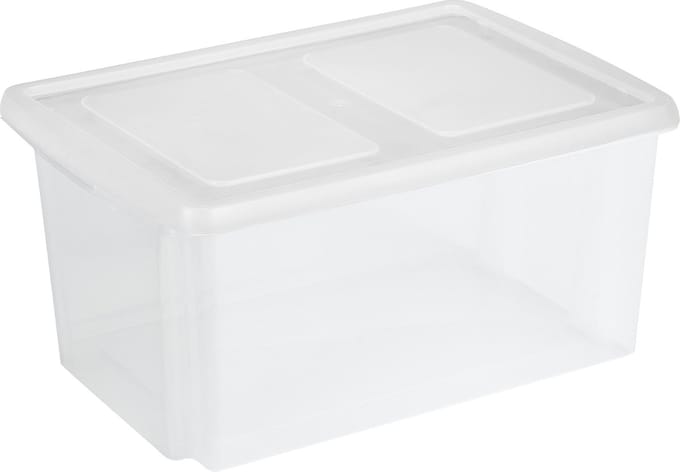 Sunware opslagbox 51 liter transparant 59 x 39 x 29 cm met afsluitbare deksel