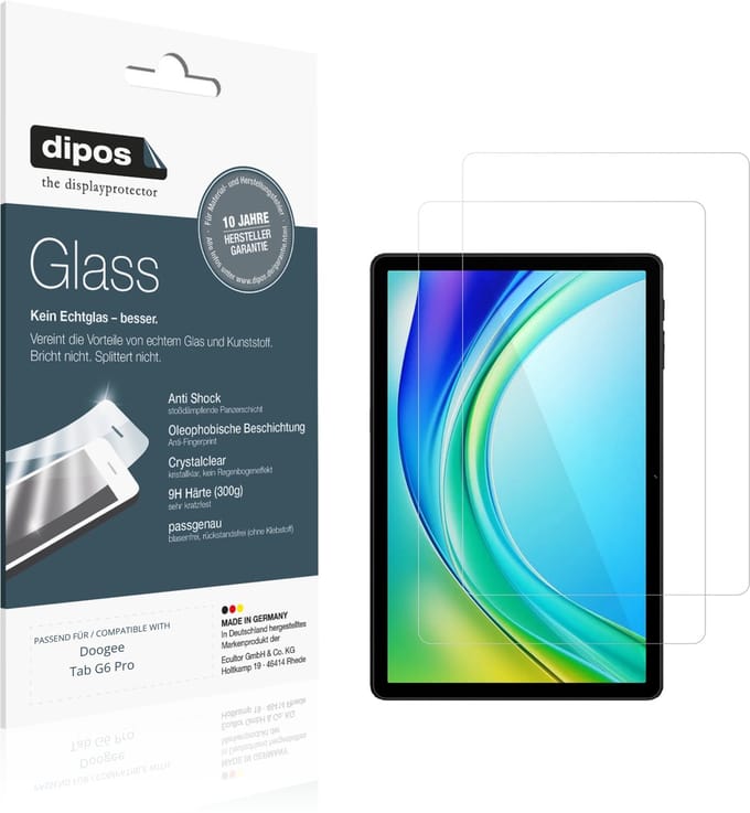 dipos – 2x Pantserfolie geschikt voor Doogee Tab G6 Pro | 9H Screenprotector