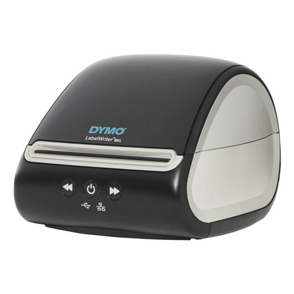 DYMO LabelWriter 5XL Labelprinter | Automatische labelherkenning | Drukt extra brede verzendlabels af voor PostNL, Bol, DHL en meer | Perfect voor webwinkeliers | Tweepolige EU-stekker