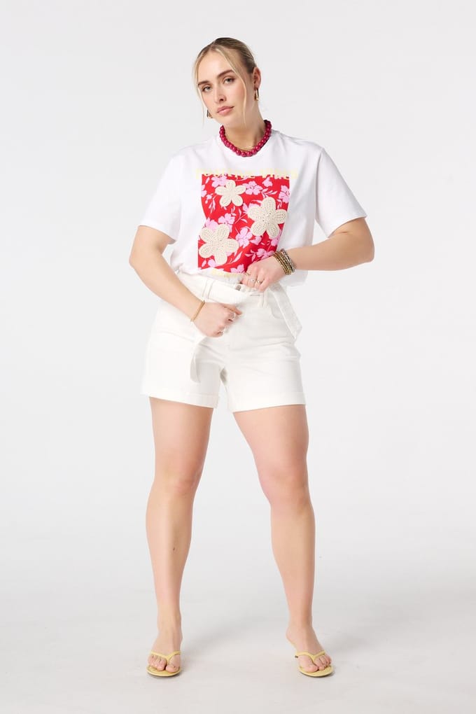 MS Mode Shorts Denim short met tailleband