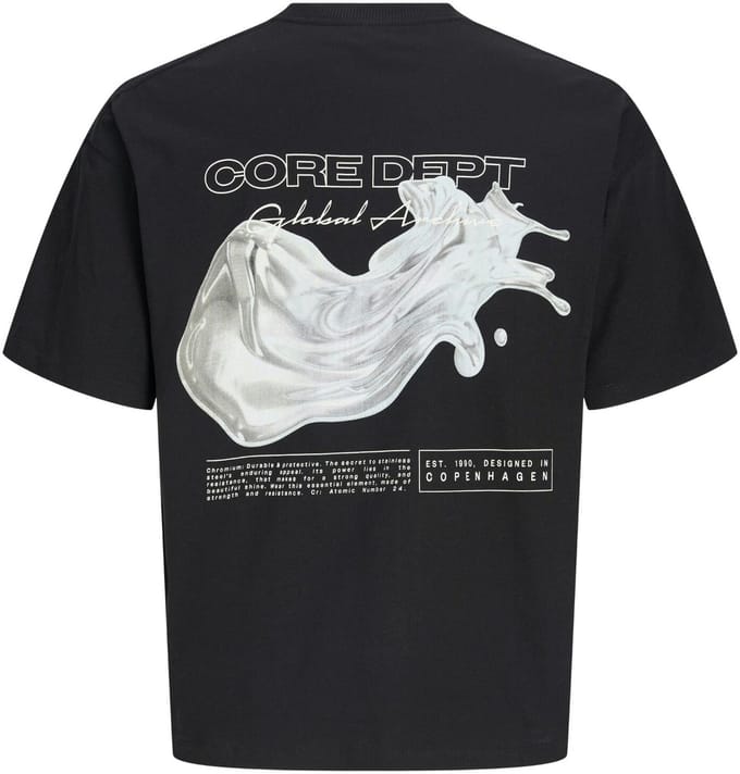 Jack & Jones Heren chrome backprint t-shirt jcobiarritz