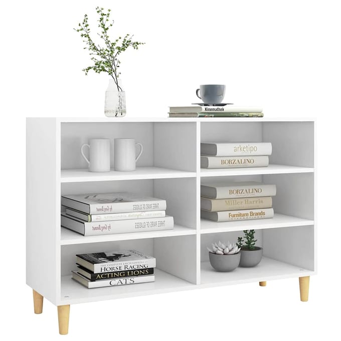 vidaXL - Dressoir - 103,5x35x70 - cm - bewerkt - hout - wit